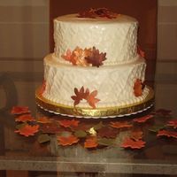 Bridal Shower Cake This is a red velvet cake with cream cheese frosting and pecans in between the layers. The leaves are made from gumpaste and dusted with...