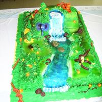 Rainforest rainforest for baby shower...BIG baby shower. fondant animals, buttercream, airbrushed, blue piping gel for water:) FUN!!