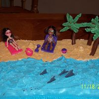 Bratz Birthday Cake My friend's daughter wanted a Bratz beach theme.