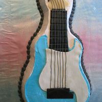 Stratocaster! chocolate cake with buttercream frosting, marzipan applique