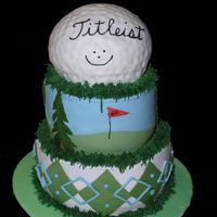 Golf Cake Got the design inspiration from a cake by jylbug. Stayed up waaay to late doing this one...not my best work...but everyone loved it anyway...