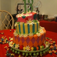 13Th Birthday Buttercream with fondant accents. Made for a 13 y.o. girl. I've been wanting to practice more of the topsy turvy style. I was pleased...