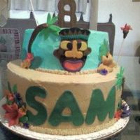 Tiki Cake Buttercream with fondant accents