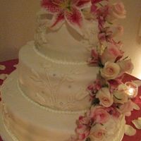 Krystal Covered and decorations are mmf. Fresh flowers.