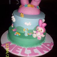 My Melody Covered in buttercream and mmf accents. This is my first time modeling fondant and using mmf. The My Melody ears at the top are RKT, this...