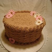 Chocolate Basketweave Royal icing flowers.