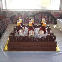 Beer Groom's Cake This was a groom's cake for a gentleman whose favorite beer is Newcastle. The ice is acrylic and the beers were real. I made holes in...