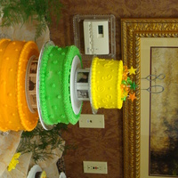 80Th Birthday Cake This cake was for a summer 80th birthday party and each tier was a different flavor, (orange, lemon, strawberry). I also used the Wilton...