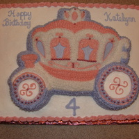 Princess Carriage Birthday Cake Used Wilton cake mold. Pink dragees and glitter to decorate.