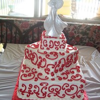 Red Wedding Cake I didn't care much for this one, but it's what the bride wanted...