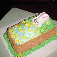 Easter Baby Shower Cake This is a shower cake for a baby due on Easter. Everything is buttercream.