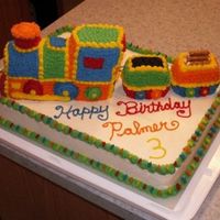 3-D Train Cake This was a cake that I sold and it was a nighmare because the train fell over during delivery and I had to basically scrape off one whole...