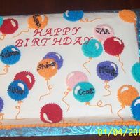 Happy Birthday - For The Whole Group This cake was made for a birthday party being held for 7 people. It is yellow sour cream cake with strawberry cream cheese filling. The...