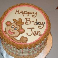 Monkey B-Day This was a 6 inch yellow cake with buttercream frosting