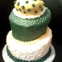 Yellow And Greem Whimsy I made this for DH B-day. My first topsy-turvy and it was a lot more work than I imagined. All buttercream. The bottom is 3-9inch rounds (...
