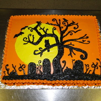 Sunset In The Cemetary Got this idea from cake central. It was last minute for an adult halloween party. Guests loved it.