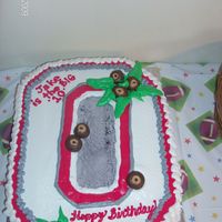 Buckeye Birthday Cake Was asked to do block "O" and I added buckeye candy and buckeye leaf in buttercream. Was a big hit for Ohio birthday!