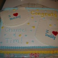 Baby Bib Cake shower cake for a lady having twin boys. Fun cake to do!