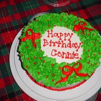 Wreath Birthday Cake this cake was for my grandmother's birthday, which is Dec. 23