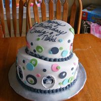 40Th / 35Th Birthday Cake 12" bottom chocolate with buttercream 8" top with white cake and buttercream covered in mmf decorated with gum paste, edible...