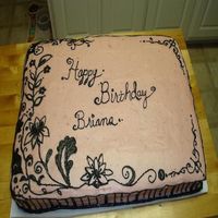 Bri's Birthday vanilla cake with strawberry cream cheese frosting