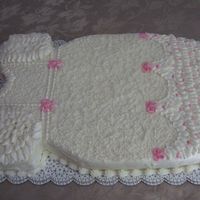 Baby Blessing Dress I made this cake for my niece's baby blessing. The cake is the White Almond Sour Cream with cream cheese icing. The center has fresh...