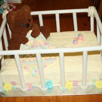 Baby Shower Cake Bear in crib