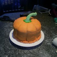 Pumpkin I had fun making this.Fondant covered chocolate cake with BC