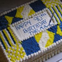 Thelma's Quilt Cake 9 (A) all buttercream, needle is gum paste