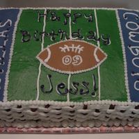 Jess's Birthday all buttercream except the football and the goal areas, which are fondant