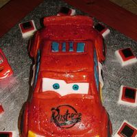 Lighting Mcqueen For Disney Cars- Top View I made this for my son's 4th bday..first time I used fondant..wasn't sure about it at first..but as the cake progressed..really...