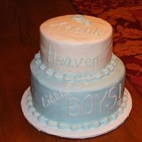 Blue Baby Shower Chocolate cake with BC and lemon cake with BC.