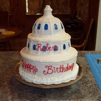Capital Dome Building Capital Dome Building...dome carrot cake, middle white cake, bottom chocolate cake.Covered in fondant and accented with buttercream. Done...