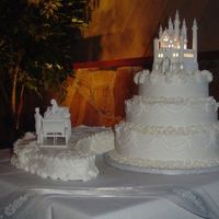 Castle Wedding Cake Over 750 Flowers on this cake!!!Charged way too little!!Details, Details Details, will charge way more next time,if there is a next time!