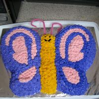Purple Butterly Cake I used the Wilton Butterfly pan for this cake. I made this for me little girls first birthday party. I also made a pink one, and a ladybug...