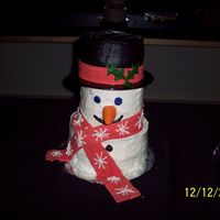 Snowman Cake round snowman and buttercream cake