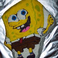 Sponge Bob Cookie Cake Wilton Sponge Bob pan but I made a chocolate chip cookie and decorated with buttercream.