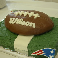 New England Patriots Football To get the "pigskin" texture I used a brand new football and rolled it on the already covered football cake. Used color flow for...