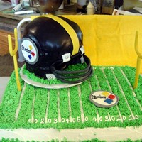 Groom's Cake The cakes are yellow cake with whipped buttercream icing. The helmet is covered with mmf.