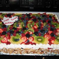 Yellow And Chocolate Cake With Fresh Fruit Topping 