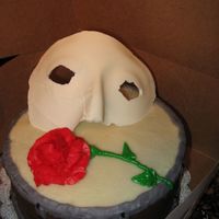 Drum Cake With Phantom Cake And Rose Rose began to melt in my HOT kitchen, but the gal LOVED it.