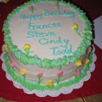 Spring Flowers Birthday Cake My house was too hot, so my all butter icing was a bit droopy, but it still worked!