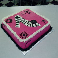 Zebra In Heels buttercream w/ fondant shoe