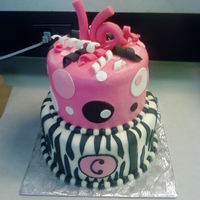 Zebra Dots buttercream and fondant