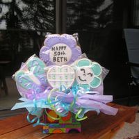 Cookie Bouquet For 50Th Birthday Sugar cookies decorated with RI