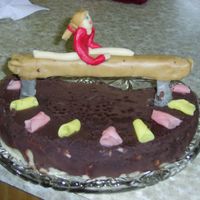Turnjente_P_Bommen.jpg I made this cake for a birthday. it's a special sort of chocolat cace, and the beam is made of chocolat, and covered with marzipan....