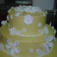 Fun, But Not My Favorite Color. This color, yeah, it is EXACTLY what the bride asked for. I just do my job. The flowers are all pieced together out of fondant shapes i cut...