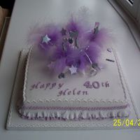 Explosion this is a sponge cake with an explosion of feathers, stars and hearts