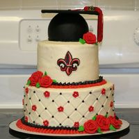 Ul-Lafayette Graduation Cake This is the cake I made for my friends graduation party. I played a joke on her with the other cake in my photos! The cake was inspired by...