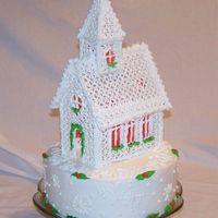 Christmas Church Royal church on butter cream cake with royal decorations. This is my version of the church posted by jkeeler. Thank you so much jkeeler for...